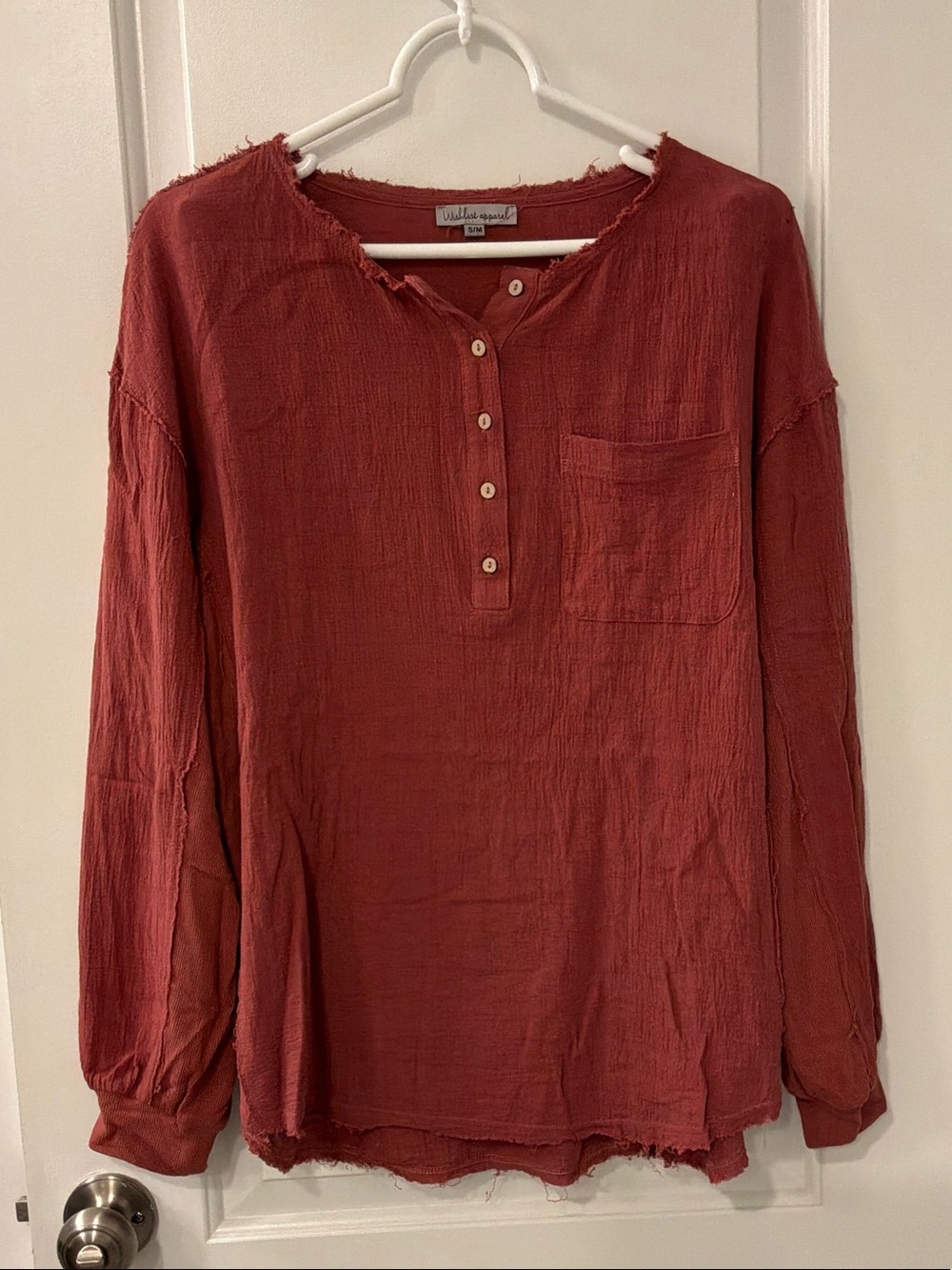 Wishlist Apparel Long-Sleeve Mixed Media Henley Shirt